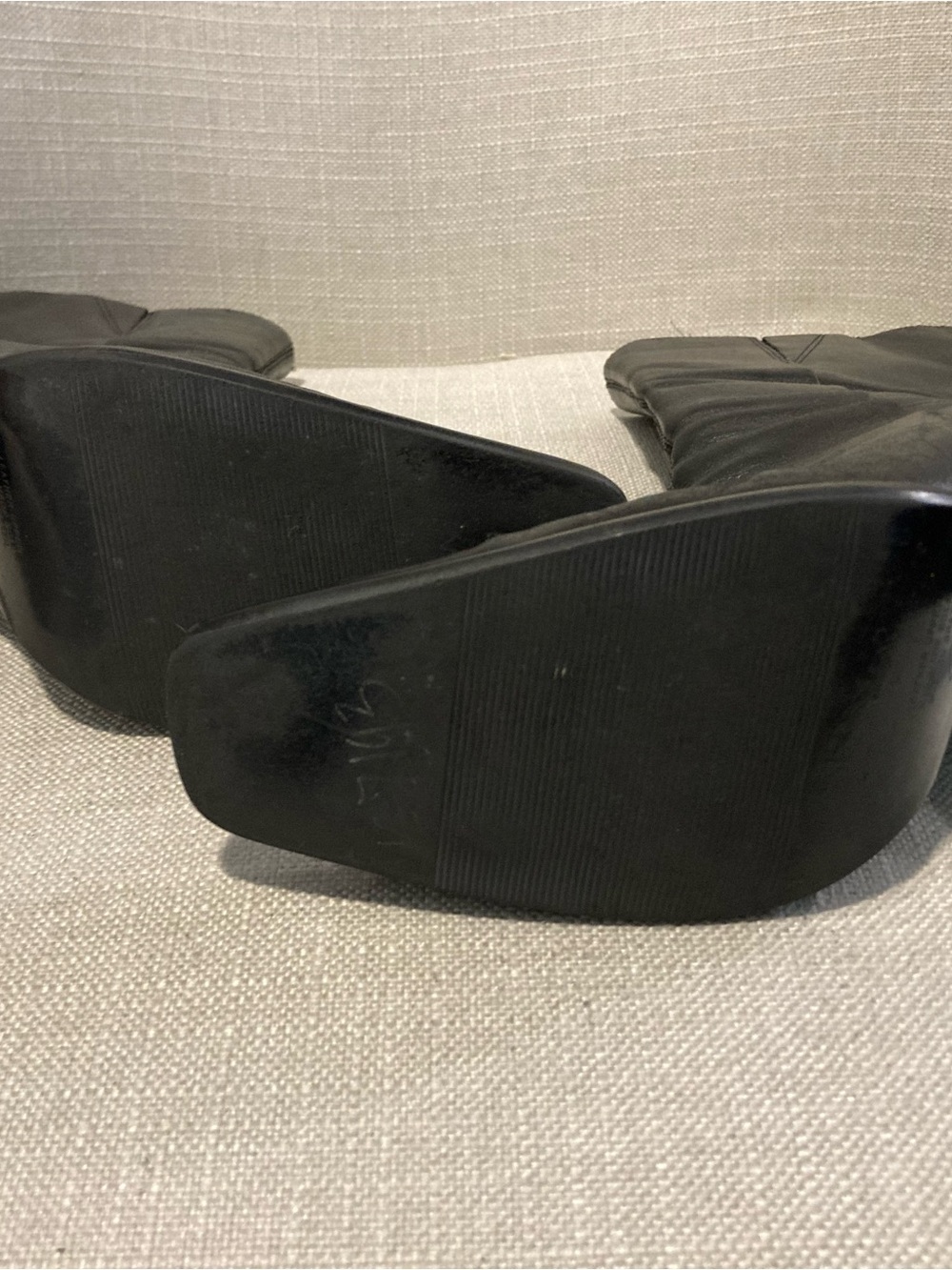 Diba Black Leather boots with Zip Detail - Picture 2 of 5